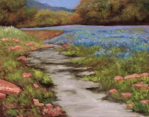 Giclee print of original oil painting 9x12” Texas Creek Willow City Loop - Picture 1 of 1