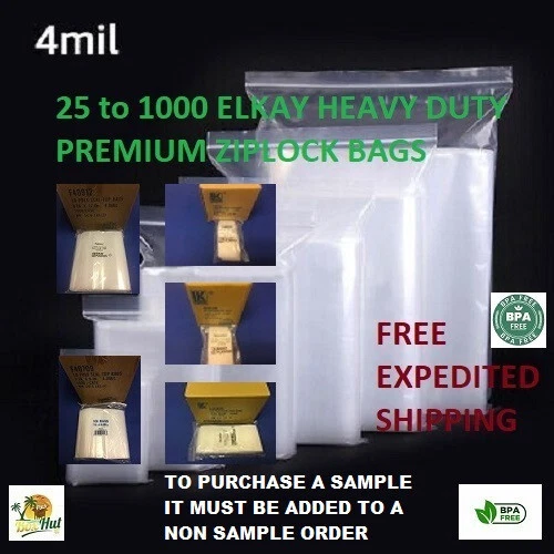 Elkay Plastic Heavy Duty Clear 4 Mil Zip Seal Lock Top Reclosable Poly Bags 4Mil - Image 1 of 1