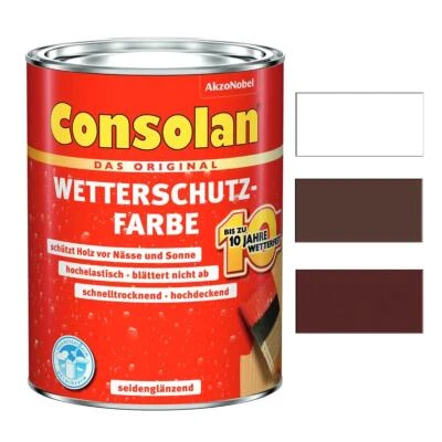 Consolan Wetterschutzfarbe 5 l Deckend Außen Dauer Holzschutzlack Imprägnierung - Bild 1 von 4