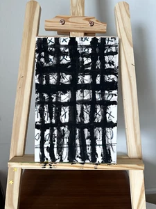 Painting, drawn by a 5-year-old child, decor, handmade, "tic-tac-toe game". - Picture 1 of 10