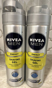 Nivea Men Energy Shaving Gel 7 oz Q10 Instant Effect Close Shave NEW Lot Of 2