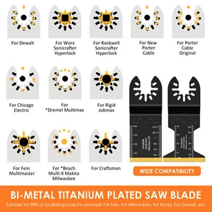 16Pcs Titanium Bi-Metal Oscillating Saw Blades Set High-Carbon Steel jeTnt - Picture 1 of 11