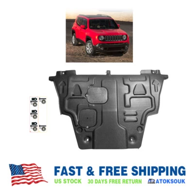 Thick Engine Splash Shield For Jeep Renegade 2015-2018 Front Engine Guard Hard Foto 1 de 4