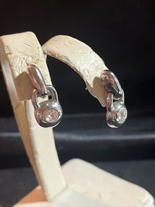 Silver Tone Drop Rhinestone Earrings 2-9-24 - Picture 1 of 3