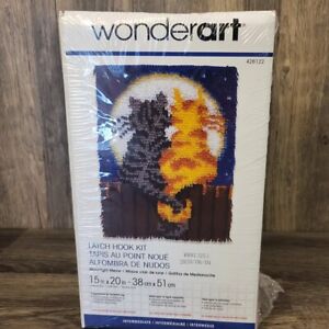 Caron WonderArt Latch Hook Kit MOONLIGHT MEOW #426122 SEALED Wonder Art Wall Rug