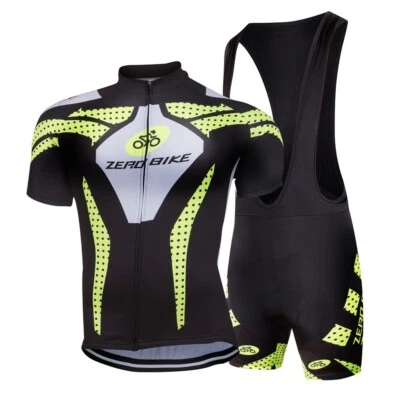 ZEROBIKE Herren Radfahren Radtrikot Fahrradtrikot Trägerhose mit Polster Trikot & Shorts