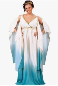 Roman/Greek Goddess - Toga - Ombre - Cream/Blue - Costume - Adult - Plus