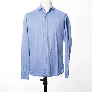 STENSTROMS Shirt Blue Medallion Print Cutaway Collar Men's 38/15 - Picture 1 of 5