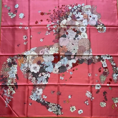 Nuevo Hermes bufanda seda Carré 90cm 35"x35" Bata Legere Rosa Marrón Gris Blanco Foto 1 de 4