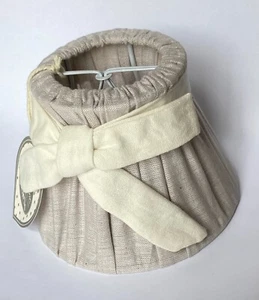 Chic Shabby Style Blanc Mariclò Cotton Bow Fabric Cone Shade - Picture 1 of 4