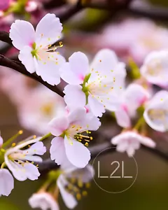 Cherry Blossoms Macro Digital Image Picture Photo Wallpaper Background AI ART - Picture 1 of 3