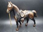 Vintage Horse Statue Figurine Sculpture 8" Pot Metal Copper Colored