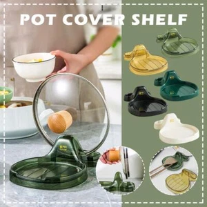 Pot Lid Holder and Spoon Rest Lid Rack Shelf Stand Rest Spatula Spoon Holder - Picture 1 of 15