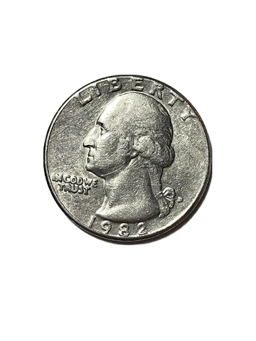 1982 D Washington Quarter Filled In Mint Mark / “In” “Trust” Blended Cover