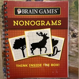 Brain Games Nonograms & More Spiral Think inside The Box!  Page 8-129 are Blank - Picture 1 of 6