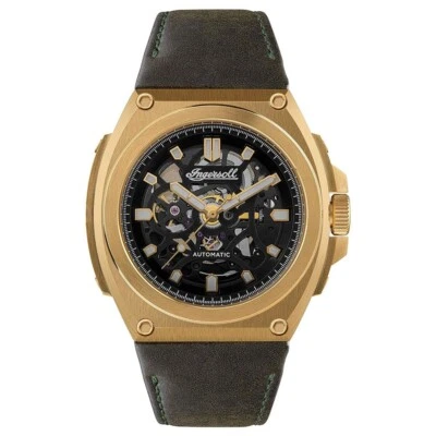 Ingersoll Motion Automatic 50mm Skeleton Stainless Steel Leather Watch I11701 Foto 1 de 4