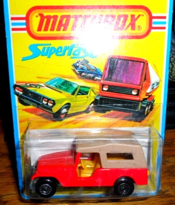 RARE 1977 BLISTER PACK MATCHBOX SUPERFAST RED CJ-6 JEEP #53 & PROTECTO - Image 1 of 4