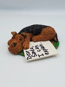 AIREDALE Christmas Ornament "Dear Santa I Can Explain" HANDMADE - Picture 1 of 6
