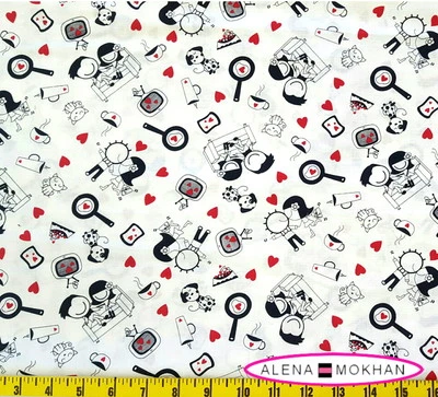 Tela de algodón acolchada corazones de 1/2 yarda X 44" día de San Valentín niño niña  Foto 1 de 2