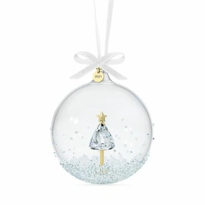SWAROVSKI CHRISTMAS 2021 ANNUAL BALL ORNAMENT With Tree #5596399 NEW IN BOX - Image 1 of 4