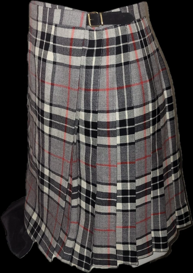 Falda plisada a cuadros envolvente Saks Fifth Avenue para mujer 8 - 100 % lana Foto 1 de 4