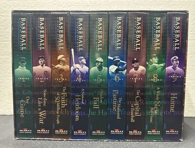 Baseball A Film by Ken Burns 9 Inning Boxed Set VHS 1994 9 Tapes - Image 1 of 4