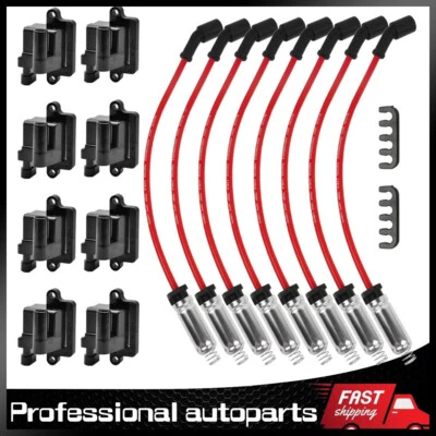 Упаковка из 8 квадратных катушек зажигания с проводом свечи зажигания для Chevy GMC 5,3 л 6,0 л 8,1 л 4,8 л - Изображение 1 из 4
