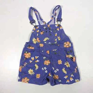 Vtg The Children's Place Shortalls Girls Size 3-4T Purple Overalls Floral 90s - Picture 1 of 5
