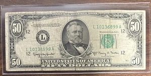 1950 San Francisco L Note 50$ dollar bill 50BL33 - Picture 1 of 2