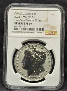 2023 S MORGAN DOLLAR - $1 - NGC REV PF69 UC - MONEDA DE PLATA - ETIQUETA MARRÓN - Imagen 1 de 10