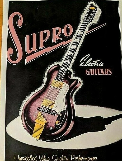 1950s SUPRO GUITAR CATALOG AD  $8  8 1/2" x 11" - Image 1 of 1