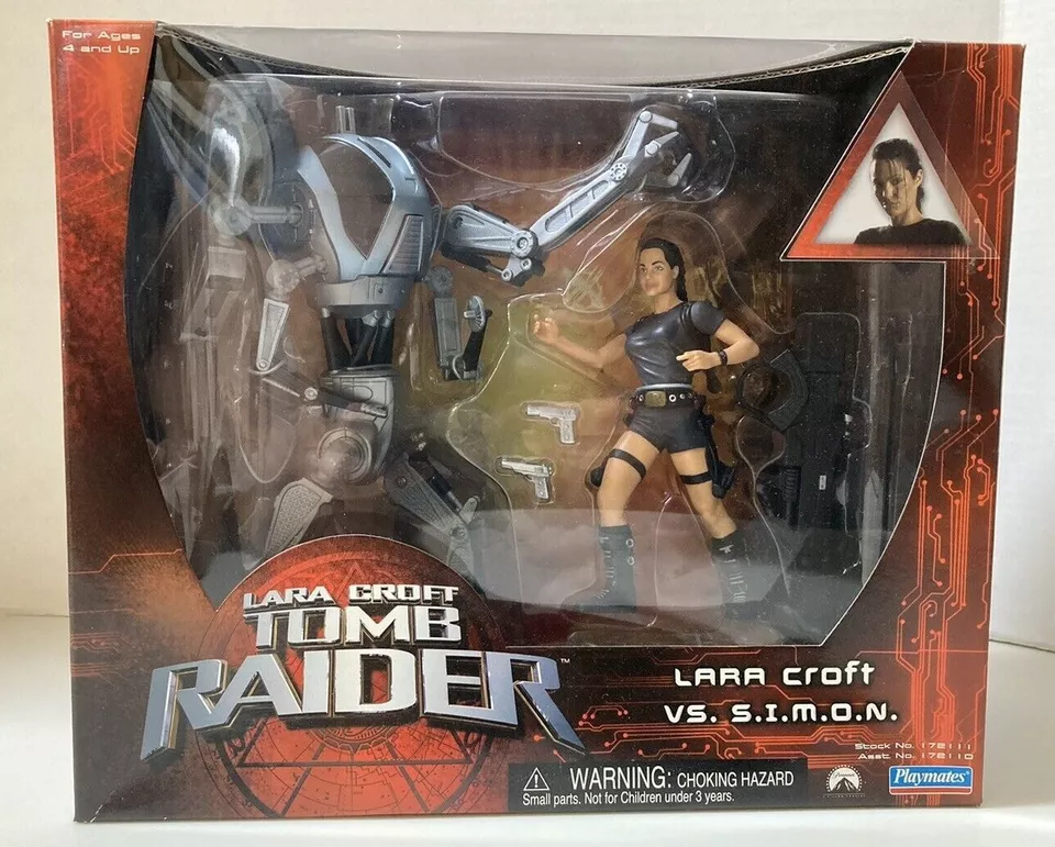 2001 Playmates Tomb Raider Lara Croft VS Simon Action Figures # 172111