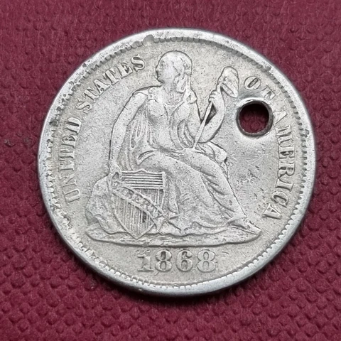 1868 S Seated Liberty Dime 10c Better Grade XF Details #43419 Cover