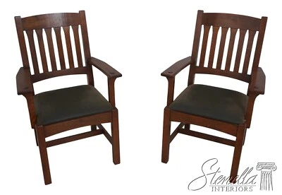 63726EC: Par de sillones Stickley Arts & Crafts Mission Oak	 Foto 1 de 4