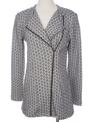 CHAQUETA CÓMODA DE PUNTO MARNIE CON CREMALLERA MANGA LARGA GRIS NEGRO BLANCO MARCA LUCKY TALLA S Foto 1 de 4