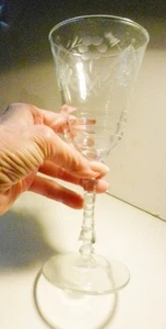 Set of 5-Libbey Rock Sharpe~HALIFAX-7 7/8 Water Goblet Glasses-3005 Stem- 1940's - Picture 1 of 4