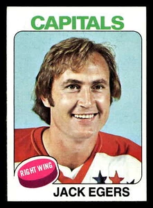 1975-76 Topps #134 Jack Egers Ex-Mint Capitals - Picture 1 of 2