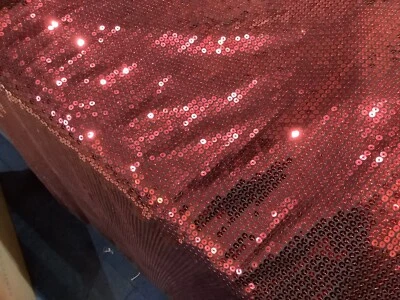 Heavy Sequence Fabric Stage Sequins Backdrop Material - RED - Image 1 of 2
