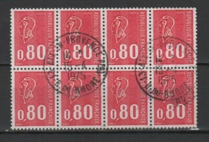 France 1974 type Marianne de Bequet bloc & bandes de timbres oblitérés /TR8289 - Imagen 1 de 2