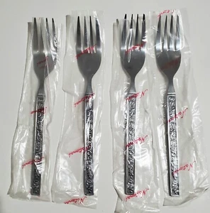 Costellano Edelstahl Besteck National Silver Co Vintage Menge 4 Salatgabeln - Bild 1 von 4