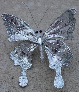 Butterfly Clip Wreath Decoration Craft Wedding Spring Wreath Floral Silver 726  - Picture 1 of 1