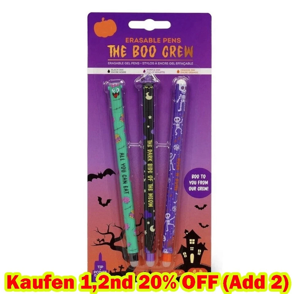 löschbare Gelstife 3er Set The Boo Crew Halloween Neu - Bild 1 von 1