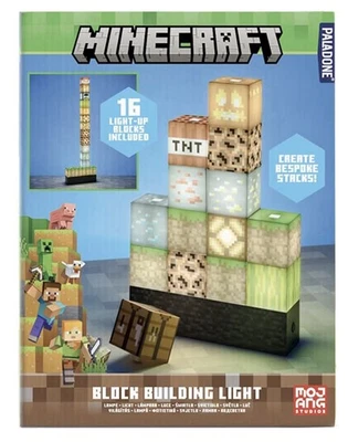 Minecraft Block Building Light Lamp 16 Cubes Light Up- NEW - Image 1 of 4