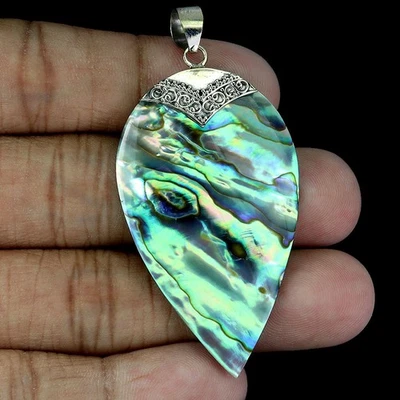 Colgante de plata de ley 925 pera madreperla 51x30 mm joyas de piedras preciosas Foto 1 de 4