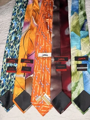 Lote de 5 corbatas artísticas J Garcia para hombre diseños abstractos coloridos seda Foto 1 de 4