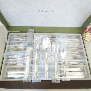 Christofle Aria Silverplate Flatware Knife Fork Spoon 30pcs Box Near MINT - Picture 1 of 24