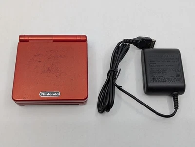 Nintendo Game Boy Advance SP AGS-001 Flame Red Tested w/ AC adapter - Image 1 of 4