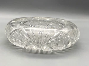 Vintage Ashtray Lead Crystal Cut Glass Big Heavy - Picture 1 of 8