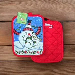 Snowman Christmas Potholder Set Kay Dee Holly Jolly Holiday Pattern NWT - Picture 1 of 1