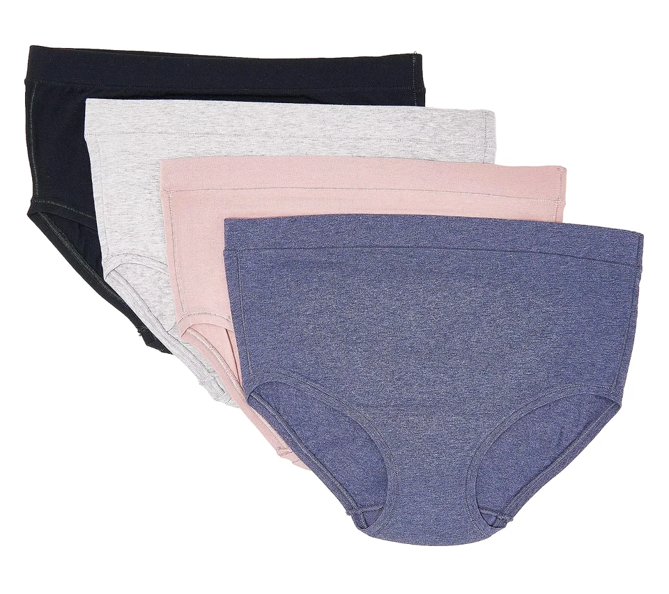 Cuddl Duds~Set of 4~Cotton Core Briefs~X-Large~Cobalt Heather~A463951   12081 - Image 1 of 1